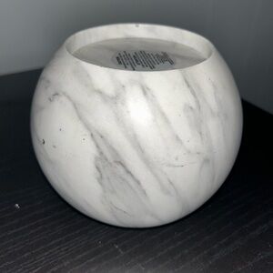 Bath & Body Works White Marble Round Vase